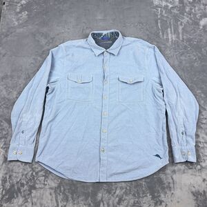 Tommy Bahama Shirt Mens Size Large Blue Corduroy Long Sleeve Button Up Pockets